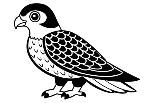 Animal sparrow bird line art illustration on white background vector