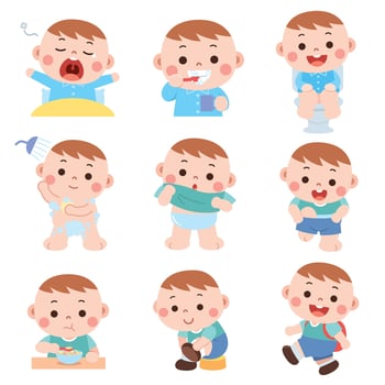 Daily routine child vector
