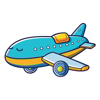 Adorable Sleepy Plane Cartoon Character Illustration vector