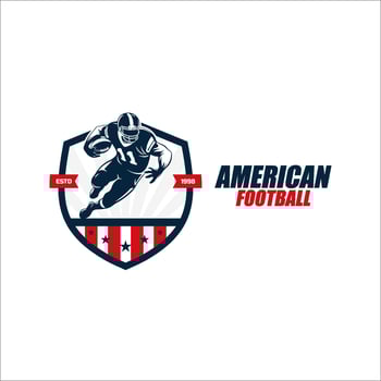 American football league vintage labels, emblems and design elements vector