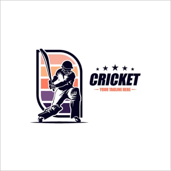 Cricket logo icon illustration design vector