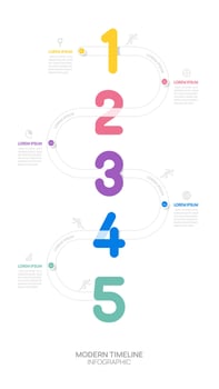 ladder Infographic 5 steps to success growth template. Business process. illustration. vector