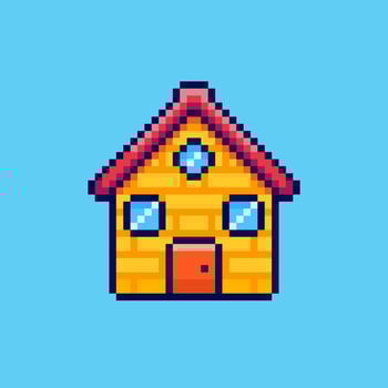 Pixel art home game asset design vector