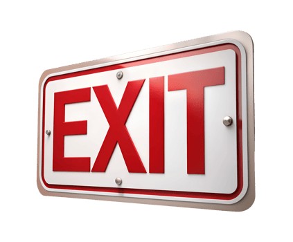 Exit sign shows direction, ensures safety transparent png