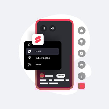 The Interface of a Short Clip on the Phone. Short-form content Platform. Concept illustration vector