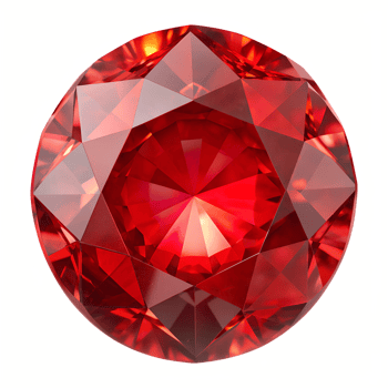 Brilliant red gemstone captured on a white surface transparent png
