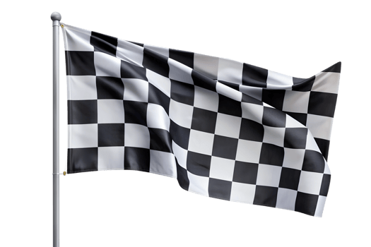 Checkered flag waved at racetrack transparent png
