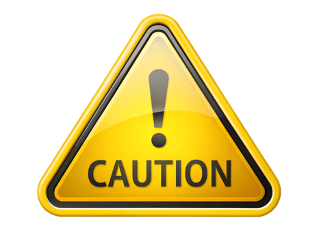 Caution sign indicating potential hazards ahead transparent png