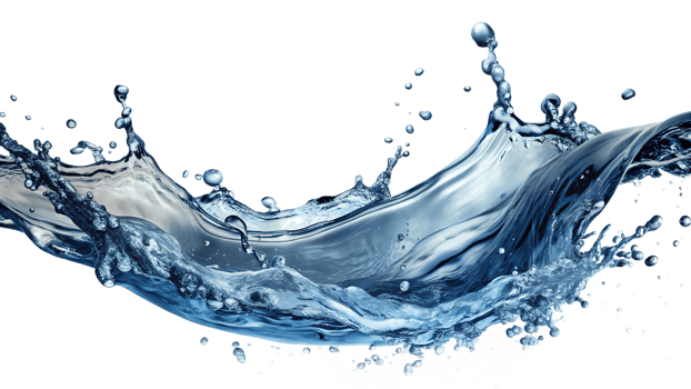 Dynamic splash of water against a white background transparent png