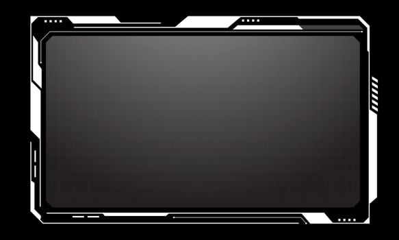 Hud frames white grey user interface elements design modern technology futuristic control panel screen digital hologram window gaming menu touching cyber monitor set on black background vector