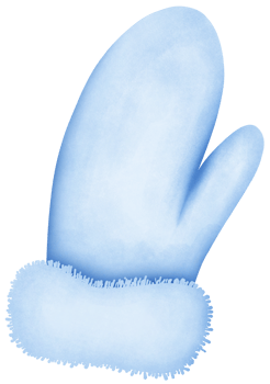 Delicate Hand Drawn Watercolor blue Glove with Whimsical and Cozy Design in Soft Tones png