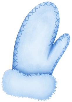 Delicate Hand Drawn Watercolor blue Glove with Whimsical and Cozy Design in Soft Tones png