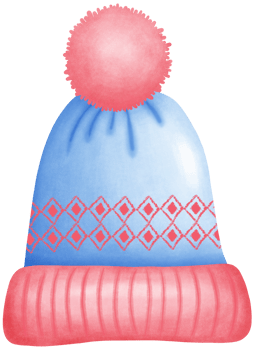 Hand Drawn Cute blue and red Winter Hat Art Perfect for Christmas, Holiday, and Winter Themed Designs png