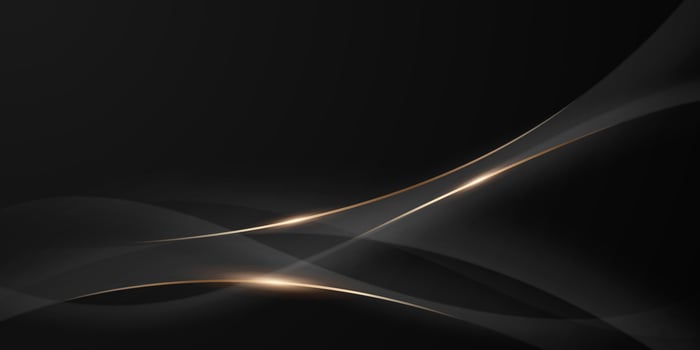 Abstract modern design black background with luxury golden elements illustration. vector