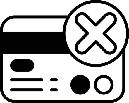 A blue card with a red X on it vector