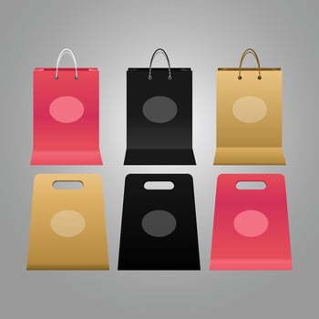 Red, Black and Brown Shopping Bags, mockup Background vector