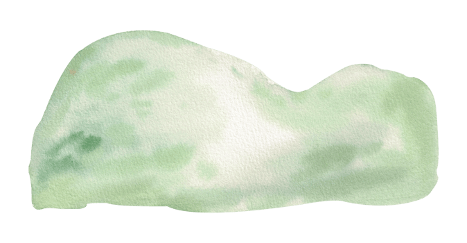 Watercolor green hill isolated on white background. Hand drawn abstract illustration, landscape element. png