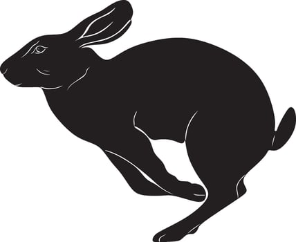 Rabbit silhouette balck and white design vector