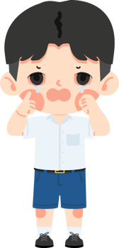 Boy Thai Student with eye pain png