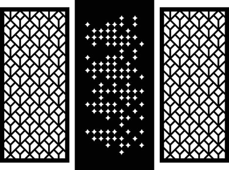 Laser and cnc cutting panels template. Decorative die cut pattern vector