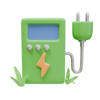 3D Render Icon Charging Station for Electric Car Plug. Ecology Green Energy Environment Concept. 3D Illustration Design Web Mobile App png