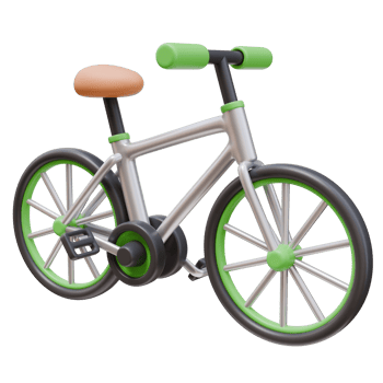 3D Render Icon Ricycle Bike Riding. Ecology Green Energy Environment Concept. 3D Illustration Design Web Mobile App png