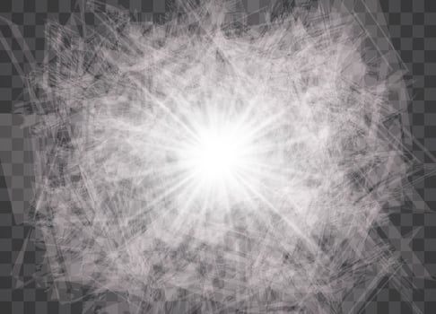 Glow light effect. Starburst with sparkles. vector