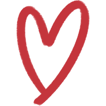 Elegant pink heart drawn with smooth continuous lines png