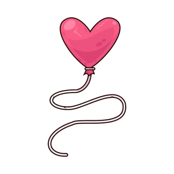 Flying Heart Balloon illustration vector