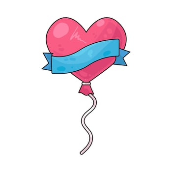 heart balloon with ribbon vector