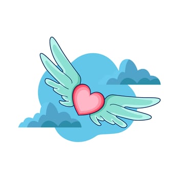 heart wings illustration vector