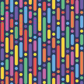seamless pattern of colorful lines on a dark background, fun and creative for kids or trendy design with basic shapes vector