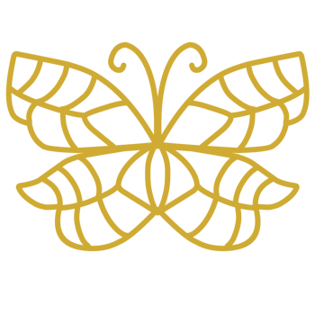 Gold butterfly line png