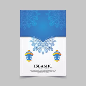 colorful ramadan kareem islamic poster vector
