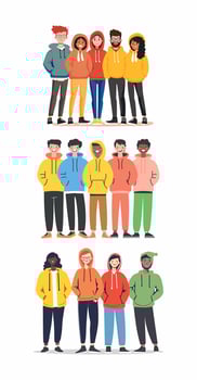 smiling people standing illustration vector