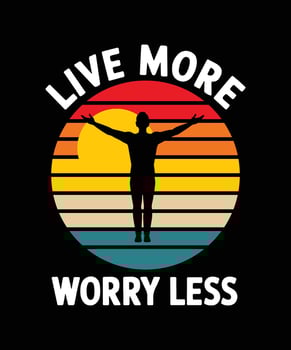 Live More Worry Less Sunset Silhouette T-shirt Design vector