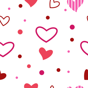 Pink heart and dot seamless pattern png