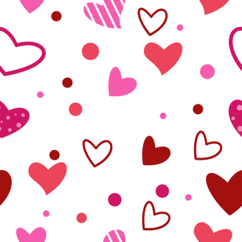 Heart and dot pattern abstract design in pink png