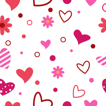 Seamless pattern repetition with flower and heart png