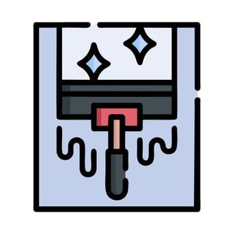 A paint brush with a paint can on top vector
