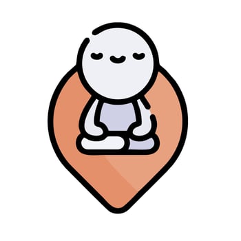 A cartoon character sitting in a meditation pose vector