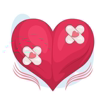 heart covered in bandage vector
