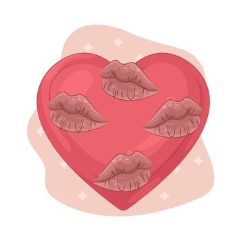 kiss in the heart vector