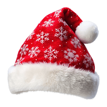 Santa hat with snowflakes png
