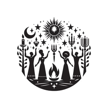 Seven Principles Kwanzaa Silhouette Logo vector
