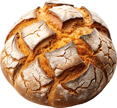 homemade baked round bread png
