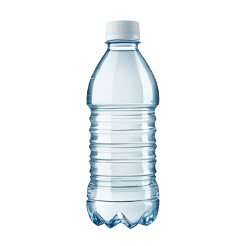 Clear plastic water bottle on a plain background isolated transparent png