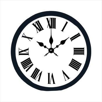 Clock silhouette on white background vector