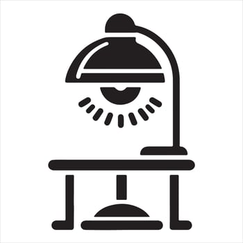 Table reading lamp icon silhouette on white background vector