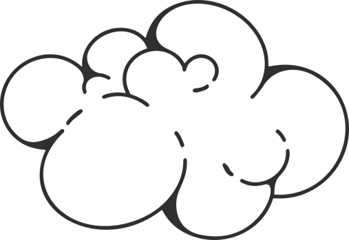 Y2k funky cloud shapes. Playful design. Cartoon retro bubbles. Outline soap suds illustration png